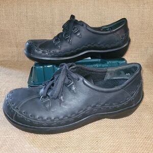 Ziera Shoes Womens Sz 40 US 9 Super Support Casual Lace Up Oxfords Black Leather